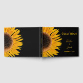 素朴エレガント黄色ひまわり結婚の ゲストブック (全面)