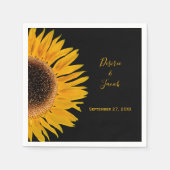 素朴エレガント黄色ひまわり結婚の スタンダードカクテルナプキン (正面)