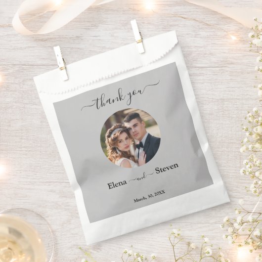 素朴エレガント3Dフローラ結婚写真 フェイバーバッグ (クリップ留めされた状態)