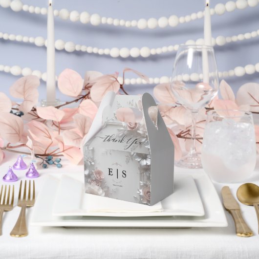 素朴エレガント3Dフローラ結婚 フェイバーボックス (ウェディング)