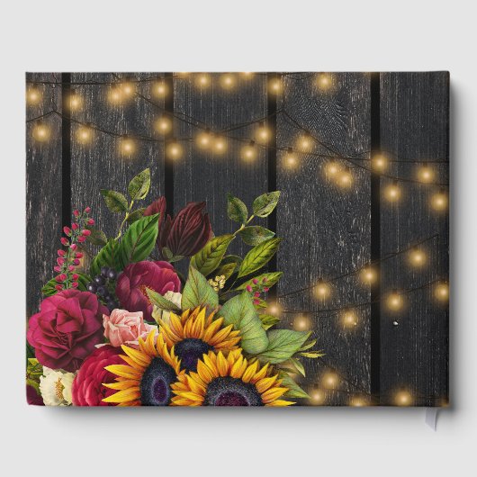 素朴エレガント・ウッド・バ結婚ルガンディ ゲストブック (裏面)