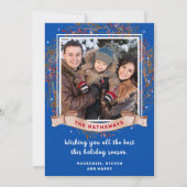 素朴エレガントChristmas Family Photo シーズンカード (正面)