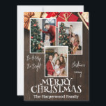 素朴エレガントJoy Christmas Family Photo Collage シーズンカード<br><div class="desc">素朴エレガントJoy Christmas Family Photo Collage</div>