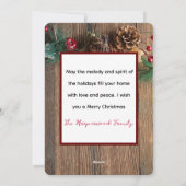 素朴エレガントJoy Christmas Family Photo Collage シーズンカード (裏面)