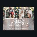 素朴エレガントJoy Christmas Family Photo Collage シーズンポストカード<br><div class="desc">素朴エレガントJoy Christmas Family Photo Collage</div>