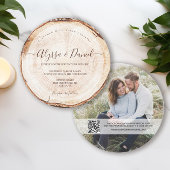 素朴エレガントScript Woodカットスライスカスタム写真 招待状