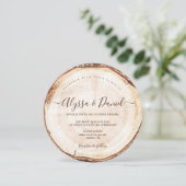 素朴エレガントScript Woodカットスライスカスタム写真 招待状 (スタンド正面)