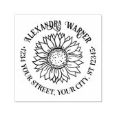 素朴エレガントSunflower #4 Name差出人住所 セルフインキングスタンプ (デザイン)
