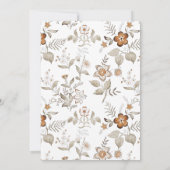 素朴エレガントTerracottaフローラ結婚スクリプト 招待状 (裏面)