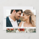 素朴エレガントTerracottaフローラ2写真結婚 サンキューカード (正面)