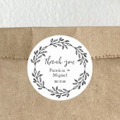 素朴エレガントWildflowerフォーク結婚の感謝 ラウンドシール