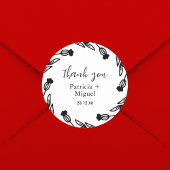 素朴エレガントWildflowerフォーク結婚の感謝 ラウンドシール