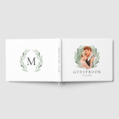素朴オリーブブランチリース結婚写真 ゲストブック (全面)