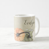 素朴オレンジカボチャパーソナライズされた コーヒーマグカップ (正面右)