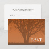 素朴オレンジツリーオブライフバー（ユダヤ教の）バル・ミツバーRSVP 出欠カード (正面/裏面)