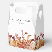 素朴オレンジブラウン秋のフローラの結婚葉 フェイバーボックス (オープン)