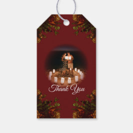 素朴オレンジレッド秋エレガントゴシック結婚ズ ギフトタグ