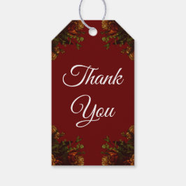 素朴オレンジレッド秋エレガントゴシック結婚ズ ギフトタグ