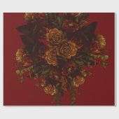 素朴オレンジレッド秋エレガントゴシック結婚ズ ラッピングペーパー (フラット)