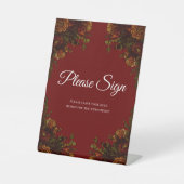 素朴オレンジレッド秋エレガントゴシック結婚ズ 台座サイン (正面)