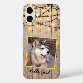 素朴カスタムスクウェア写真アラスカンマラムテパピー iPhone 16 PLUSケース