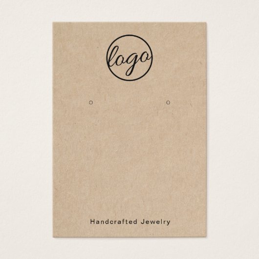 素朴カスタムロゴ手作りイヤリングホルダーカード (正面)
