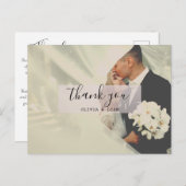 素朴カスタム写真の結婚はがきサンキュー ポストカード (正面/裏面)