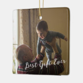 素朴カスタム写真ニューグランドパ1stクリスマス セラミックオーナメント (左)