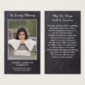 素朴カスタム写真悔やみや弔慰葬儀祈りの言葉カード (正面&裏面)