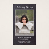 素朴カスタム写真悔やみや弔慰葬儀祈りの言葉カード (正面)