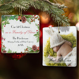 素朴カスタム3クリスマスの写真家生まれたばかりの セラミックオーナメント