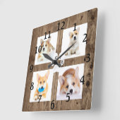 素朴カスタムPhoto Pet Collegeアクリル壁時計 スクエア壁時計 (傾斜)