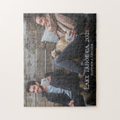 素朴カップルカスタム名パーソナライズされた ジグソーパズル (縦)