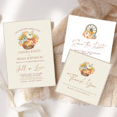 素朴カボチャ秋ニュートラル結婚ズ 招待状