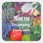 素朴カラフルな秋の庭 スクエアシール (正面)