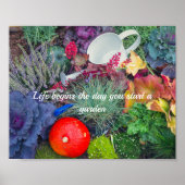 素朴カラフルな秋の庭 ポスター (正面)