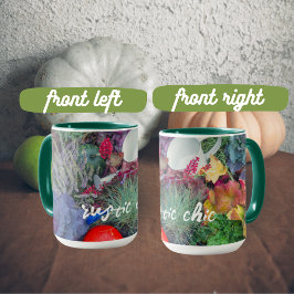 素朴カラフルな秋の庭 マグカップ