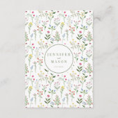 素朴カラフルな野結婚花の名刺 エンクロージャーカード (裏面)