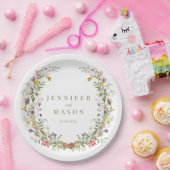 素朴カラフルな野花結婚の紙プレート ペーパープレート (パーティー)