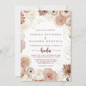 素朴カラフルスペインの結婚フローラ 招待状 (正面)