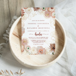 素朴カラフルスペインの結婚フローラ 招待状