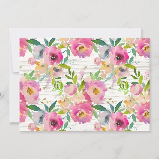 素朴カラフルフローラベビーシャワー招待状 招待状 (裏面)