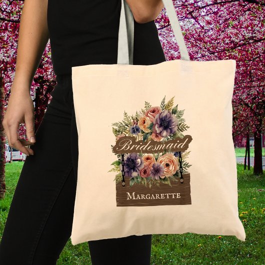 素朴カラフルフローラ水彩花嫁の贈り物 トートバッグ