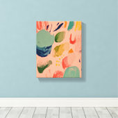 素朴カラフル抽象芸術絵画ー キャンバスプリント (インサイチュ (ウッドフロア))