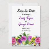 素朴カラフル花フローラ結婚ズ セーブザデート (正面)