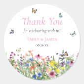 素朴カラフル野結婚花 ラウンドシール (正面)