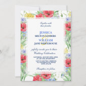 素朴カラフル野結婚花 招待状 (正面)