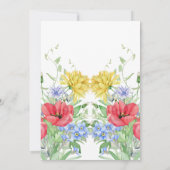 素朴カラフル野結婚花 招待状 (裏面)