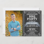 素朴カルボシンプルード写真卒業BBQ 招待状 (正面)