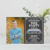 素朴カルボシンプルード写真卒業BBQ 招待状 (スタンド正面)